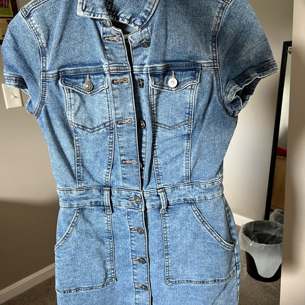 Denim Button-Up Dress